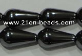 CHE148 15.5 inches 8*16mm teardrop hematite beads wholesale