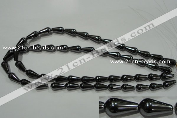 CHE148 15.5 inches 8*16mm teardrop hematite beads wholesale