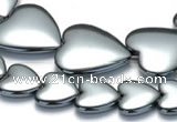 CHE16 16 inches 16mm & 25mm heart shape hematite beads Wholesale