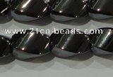 CHE163 15.5 inches 8*12mm twisted rice hematite beads