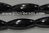 CHE168 15.5 inches 7*20mm faceted & twisted rice hematite beads