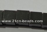 CHE184 15.5 inches 10*10mm cube hematite beads wholesale