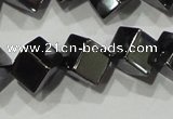 CHE187 15.5 inches 6*6mm cube hematite beads wholesale