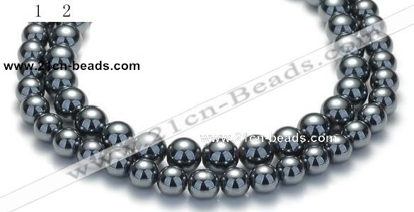 CHE19 16 inches 10mm & 12mm round hematite beads Wholesale