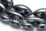 CHE20 16 inches 6*12mm & 8*20mm & 10*20mm rice hematite beads