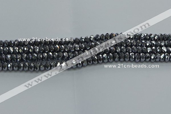 CHE2001 15.5 inches 4*6mm faceted rondelle hematite beads