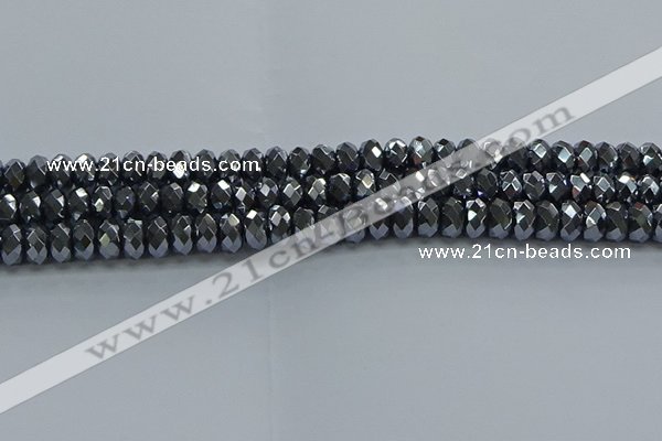 CHE2002 15.5 inches 5*8mm faceted rondelle hematite beads