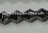 CHE203 15.5 inches 8*8mm faceted dumbbell hematite beads wholesale