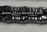 CHE208 15.5 inches 6*12mm bamboo hematite beads wholesale