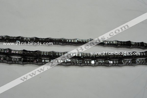 CHE208 15.5 inches 6*12mm bamboo hematite beads wholesale