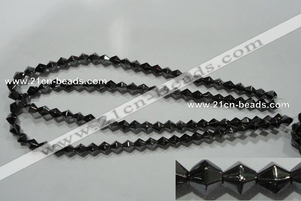 CHE216 15.5 inches 8*8mm faceted bicone hematite beads wholesale