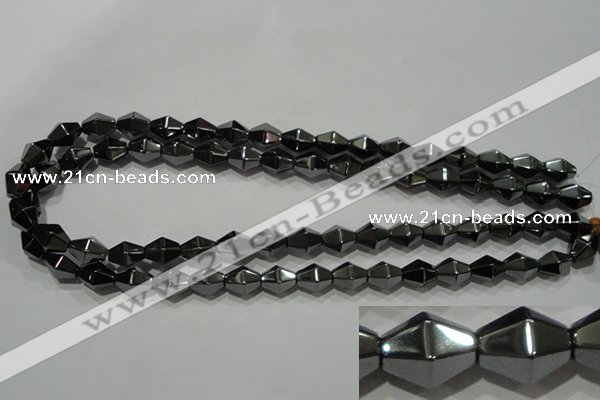 CHE217 15.5 inches 10*10mm faceted bicone hematite beads wholesale