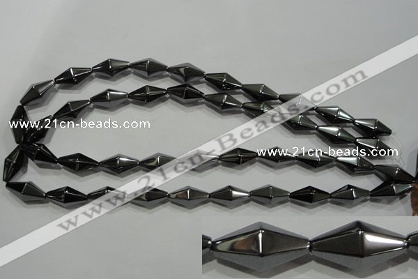 CHE219 15.5 inches 10*20mm faceted bicone hematite beads wholesale