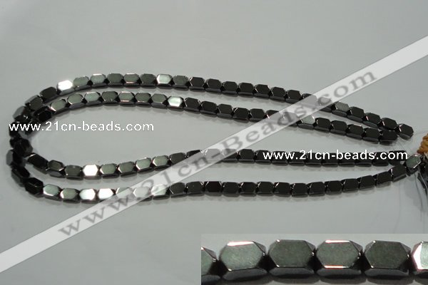 CHE222 15.5 inches 5*8mm faceted cuboid hematite beads wholesale