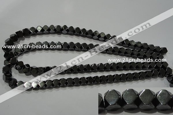 CHE223 15.5 inches 8*8mm faceted cube hematite beads wholesale