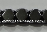 CHE224 15.5 inches 10*10mm faceted cube hematite beads wholesale