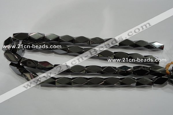 CHE225 15.5 inches 10*20mm faceted cuboid hematite beads wholesale