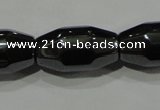 CHE227 15.5 inches 8*16mm faceted rice hematite beads wholesale