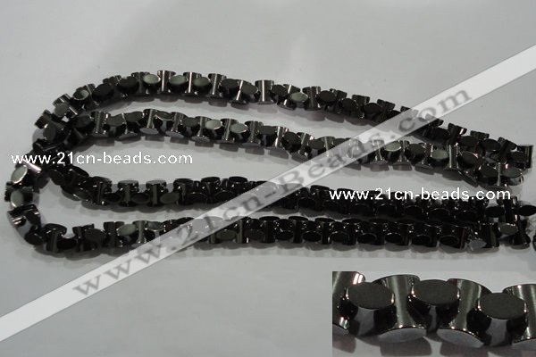 CHE243 15.5 inches 7*9mm bowknot hematite beads wholesale