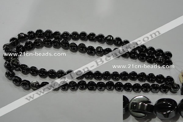 CHE245 15.5 inches 10mm curved moon hematite beads wholesale