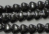 CHE256 15.5 inches 6*6mm heart hematite beads wholesale