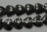 CHE259 15.5 inches 12*12mm heart hematite beads wholesale