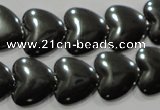 CHE260 15.5 inches 16*16mm heart hematite beads wholesale