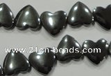 CHE263 Top-drilled 12*12mm heart hematite beads wholesale