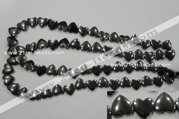 CHE263 Top-drilled 12*12mm heart hematite beads wholesale