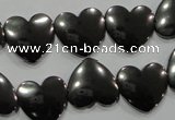 CHE264 Top-drilled 16*16mm heart hematite beads wholesale