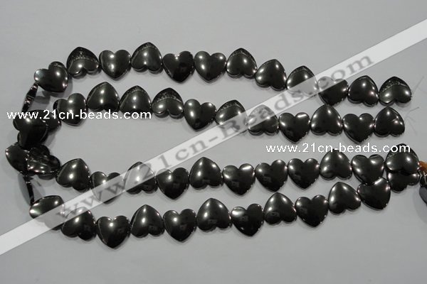 CHE264 Top-drilled 16*16mm heart hematite beads wholesale