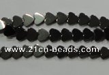CHE267 15.5 inches 6*6mm heart hematite beads wholesale