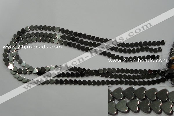 CHE267 15.5 inches 6*6mm heart hematite beads wholesale