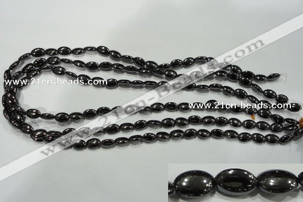 CHE276 15.5 inches 6*10mm oval hematite beads wholesale