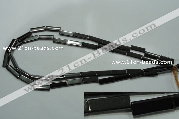 CHE290 15.5 inches 6*16mm rectangle double drilled hematite beads wholesale