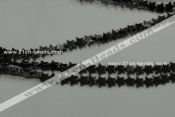 CHE293 15.5 inches 6mm star hematite beads wholesale