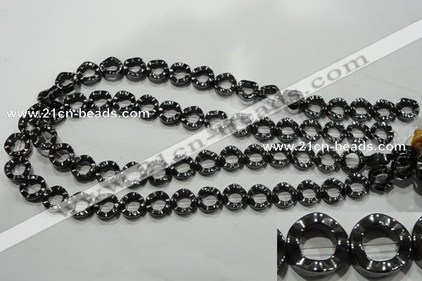 CHE304 15.5 inches 12mm donut hematite beads wholesale