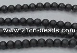 CHE401 15.5 inches 3mm round matte hematite beads wholesale