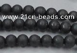 CHE403 15.5 inches 6mm round matte hematite beads wholesale