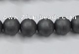 CHE405 15.5 inches 10mm round matte hematite beads wholesale