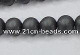 CHE406 15.5 inches 12mm round matte hematite beads wholesale