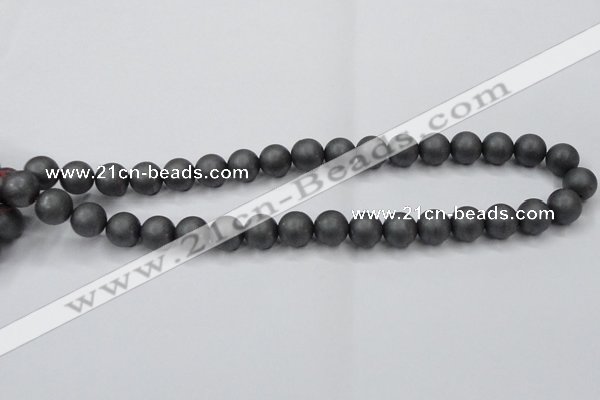 CHE406 15.5 inches 12mm round matte hematite beads wholesale