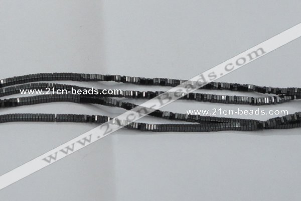 CHE410 15.5 inches 1*2*2mm square matte hematite beads wholesale