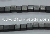 CHE416 15.5 inches 3*3mm cube matte hematite beads wholesale