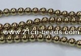 CHE431 15.5 inches 3mm round plated hematite beads wholesale