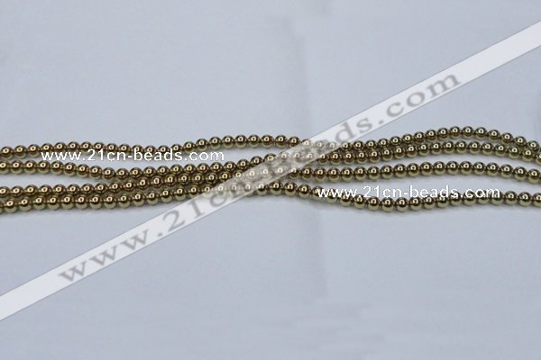 CHE431 15.5 inches 3mm round plated hematite beads wholesale