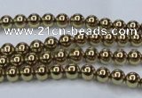 CHE432 15.5 inches 4mm round plated hematite beads wholesale