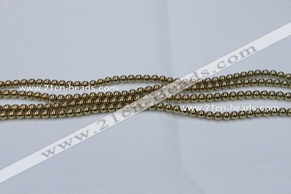 CHE432 15.5 inches 4mm round plated hematite beads wholesale