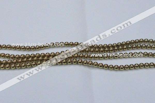 CHE433 15.5 inches 6mm round plated hematite beads wholesale