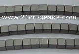 CHE440 15.5 inches 3*3mm cube matte plated hematite beads wholesale